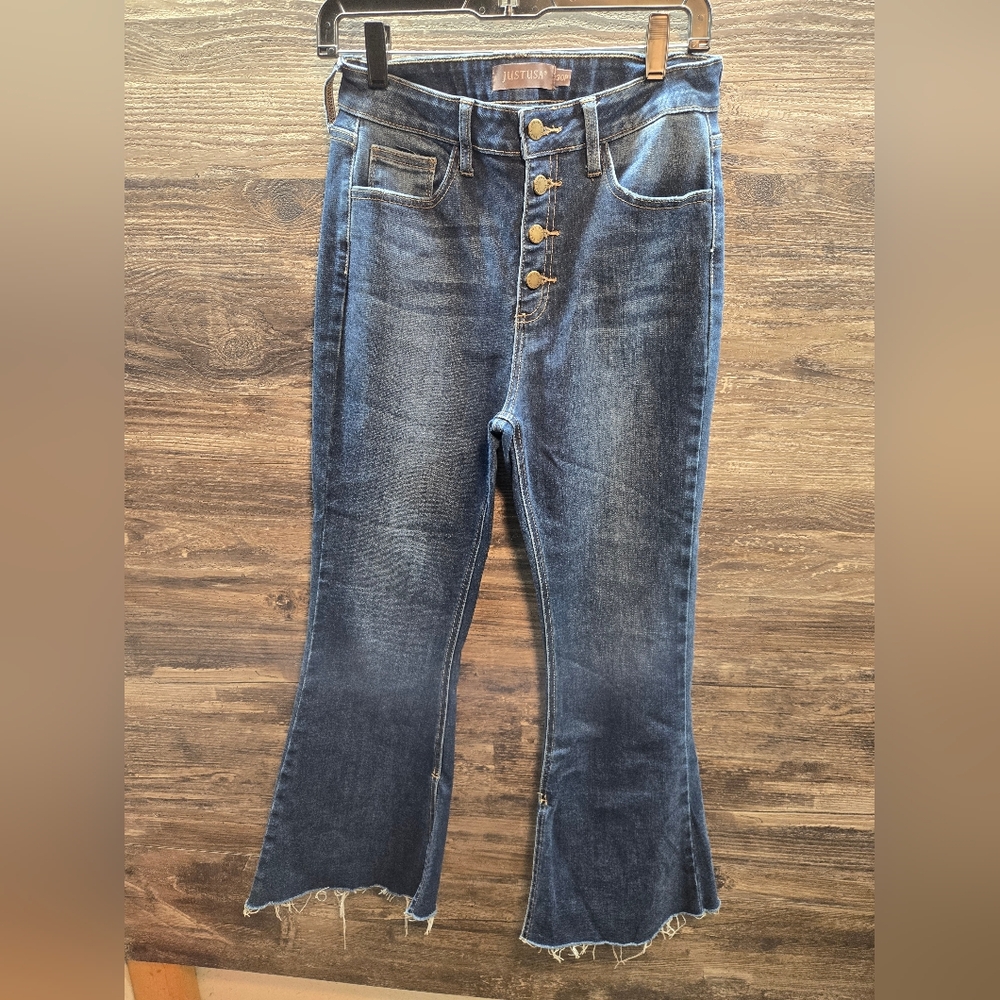 Just usa Womens Jeans Size 30P ‎ Blue Denim Boot Flare Leg